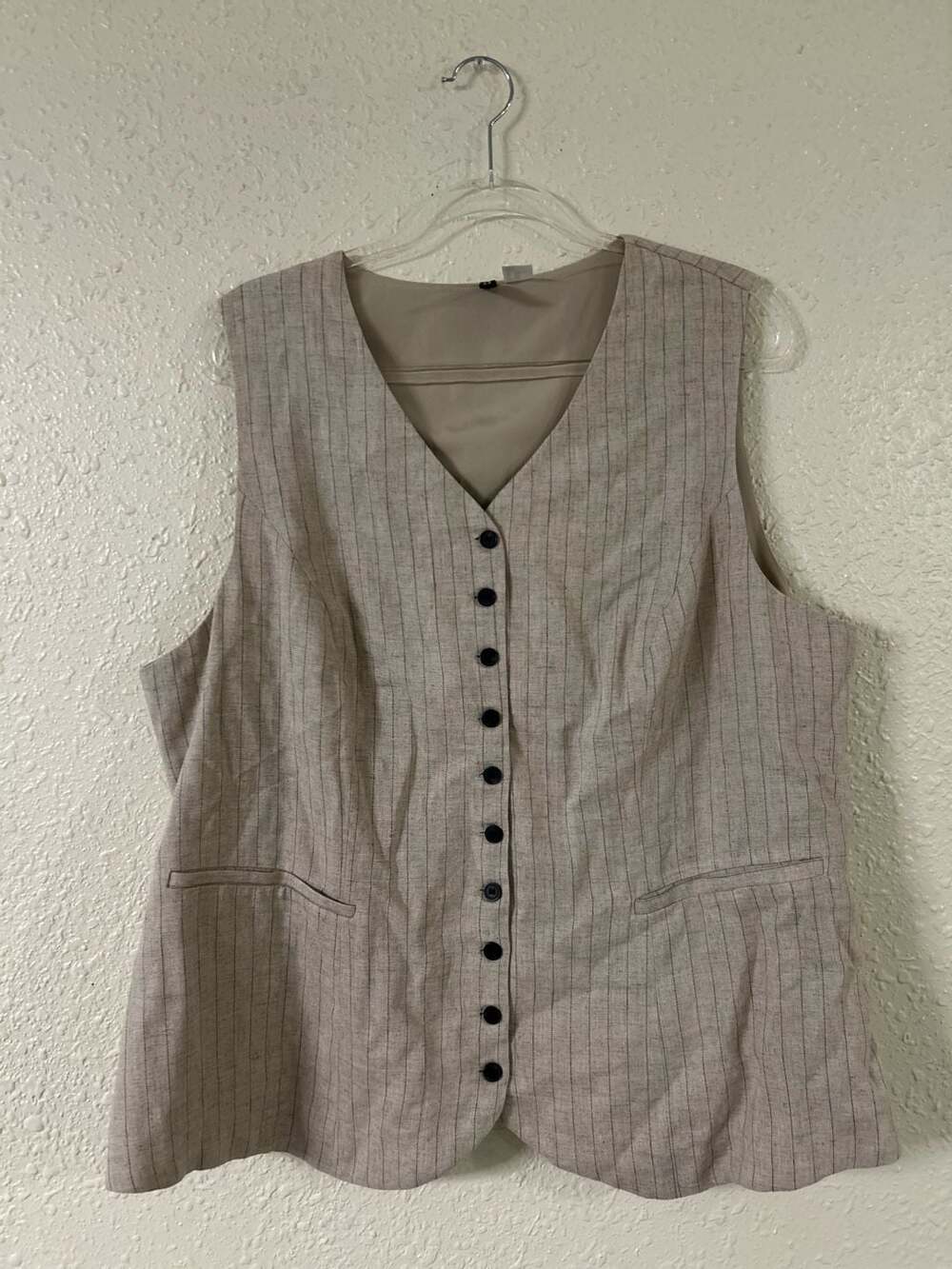 H&M Divided Pinstripe Button-Up Suit Vest